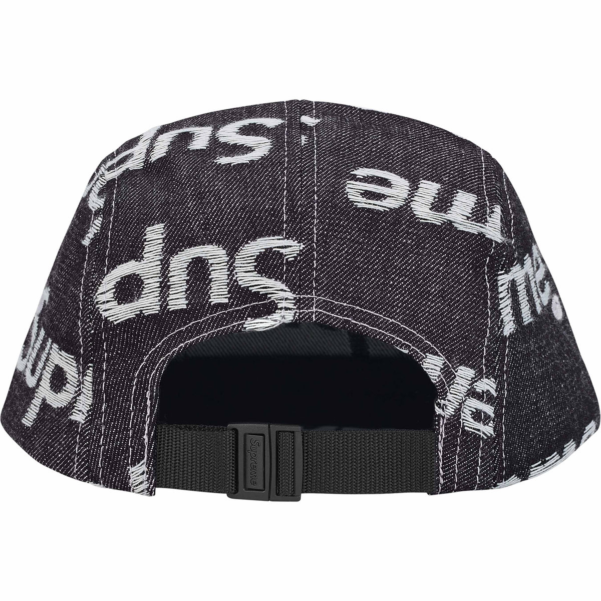 Supreme Jacquard Logos Denim Camp Cap Rigid Indigo – BASEMENT_HK