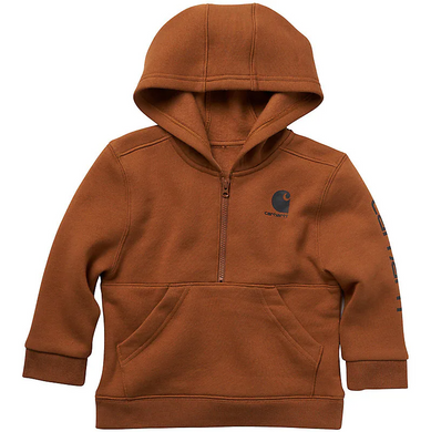 Carhartt Kids Long Sleeve Half Zip Sweatshirt Carhartt Brown