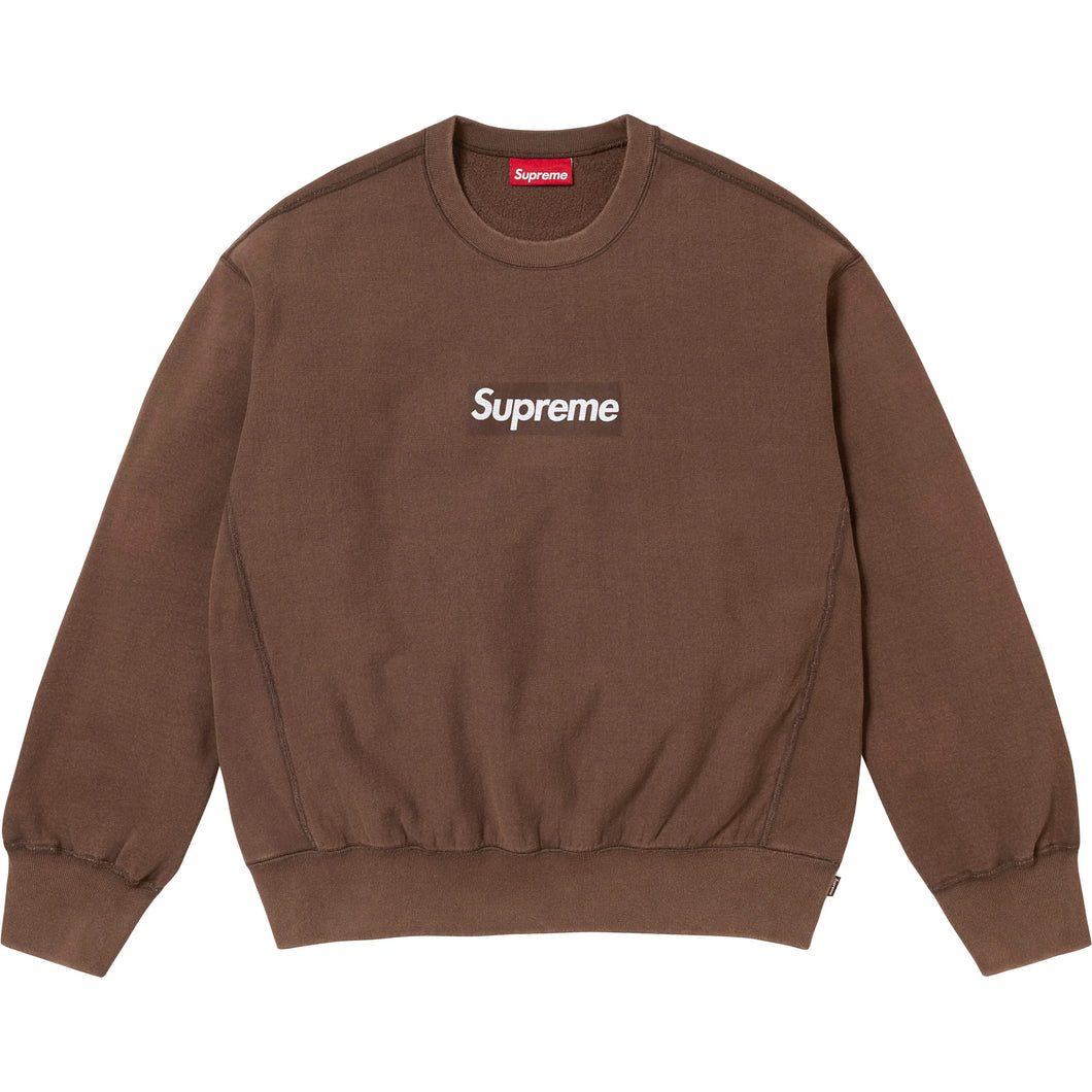Supreme SS25 Washed Box Logo Crewneck Brown