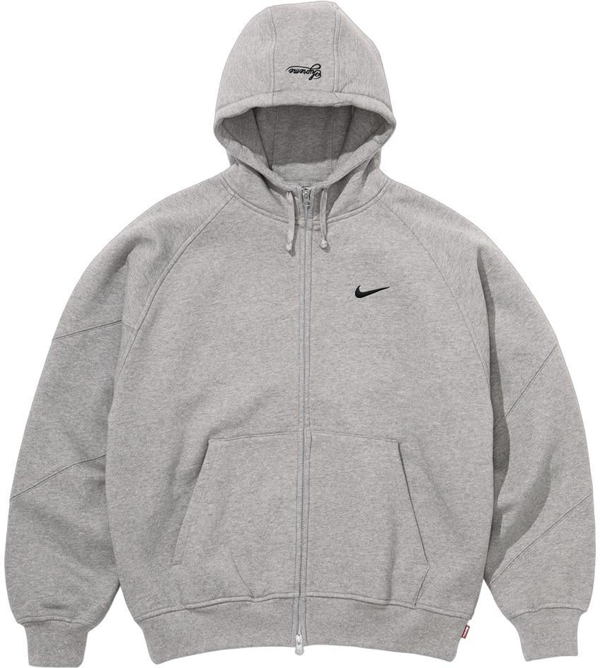 Supreme® Nike® Zip Up Hooded Sweatshirt Grey