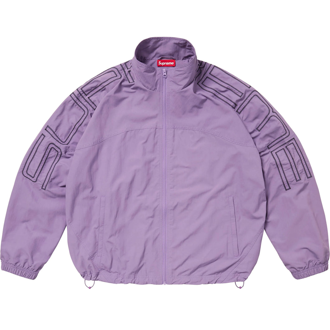 Supreme Spellout Embroidered Track Jacket Purple