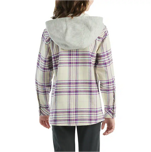 Carhartt Kids Long Sleeve Flannel Button Front Hooded Shirt Dark Purple