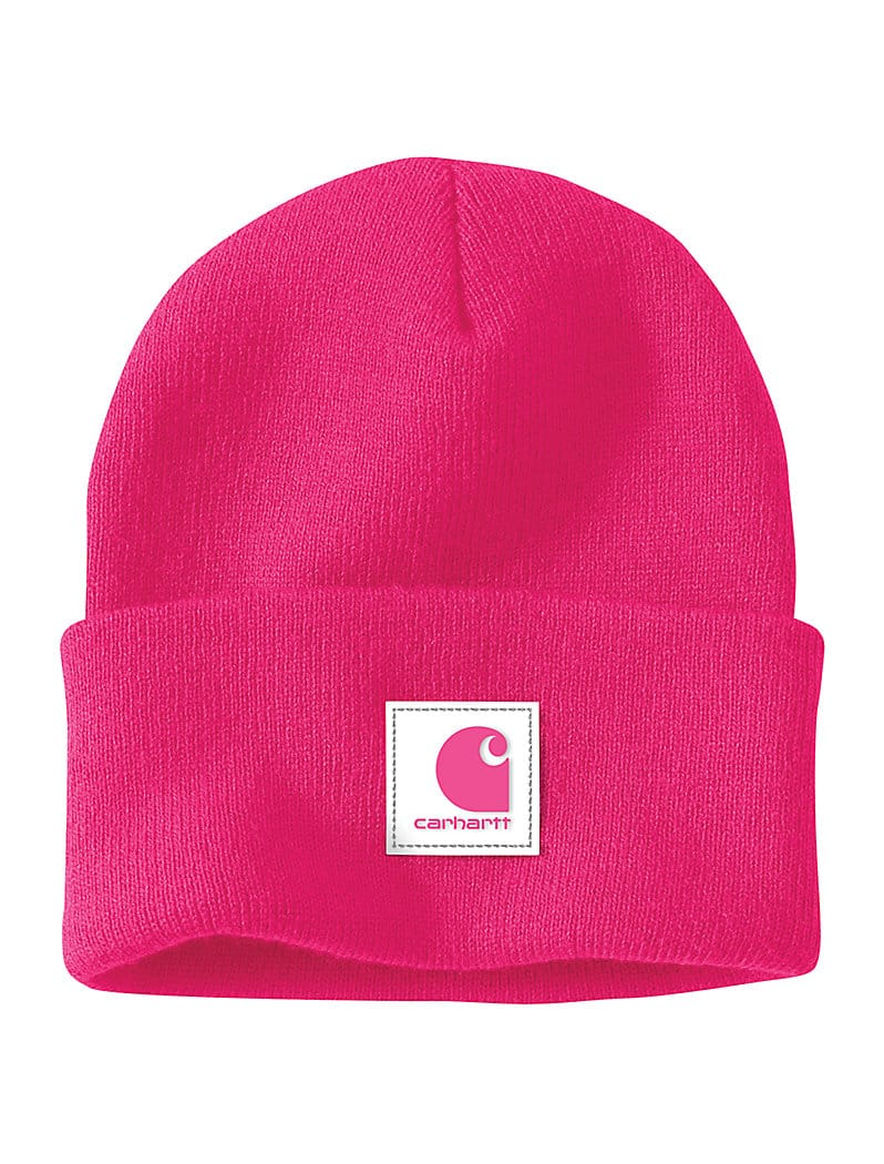 Carhartt Knit Rubber Patch Beanie Pink Glow
