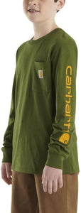 Carhartt Kids Long Sleeve Pocket Tee Olive