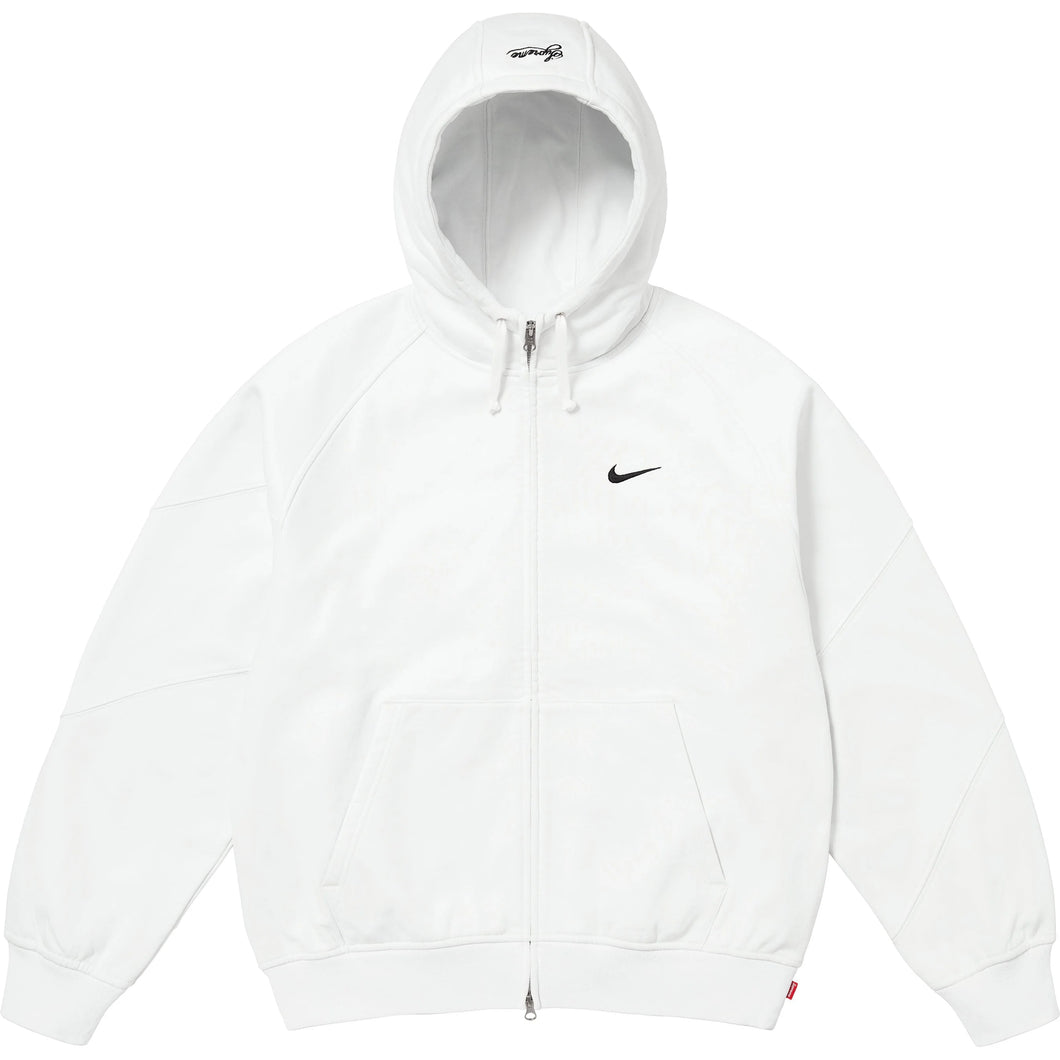 Supreme® Nike® Zip Up Hooded Sweatshirt White