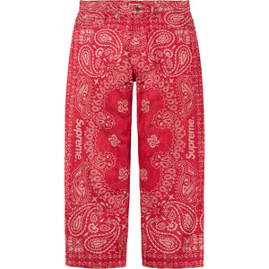 Supreme Bandana Jacquard Baggy Jean Red
