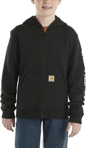 Carhartt Long Sleeve Full Zip Logo Sweatshirt Black