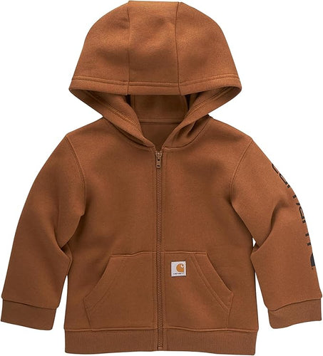 Carhartt Long Sleeve Full Zip Logo Sweatshirt Brown