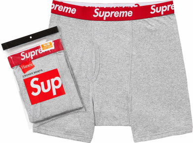 Supreme Hanes Boxer Briefs (2 Pack) Grey