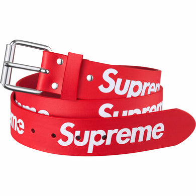 Supreme Repeat Leather Belt Red