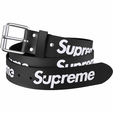 Supreme Repeat Leather Belt Black