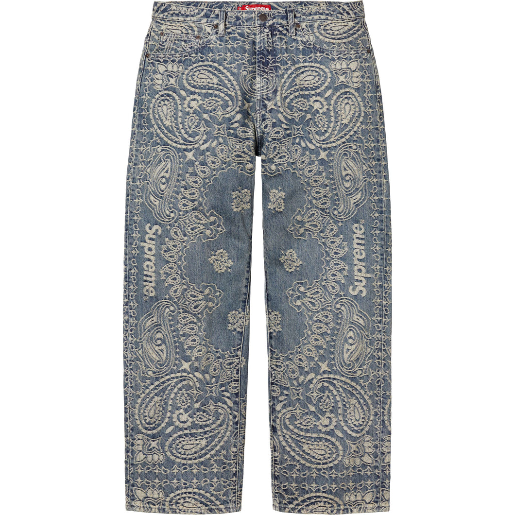 Supreme Bandana Jacquard Baggy Jean Blue