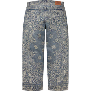 Supreme Bandana Jacquard Baggy Jean Blue