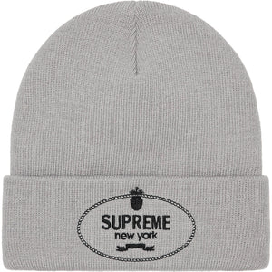 Supreme Crest Beanie Grey