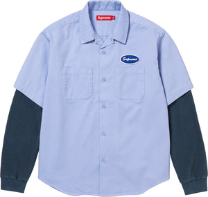 Supreme Thermal Sleeve Work Shirt Blue