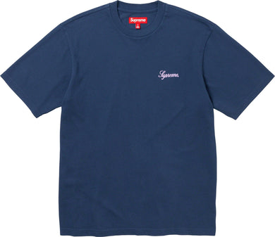 Supreme washed script ss top Navy
