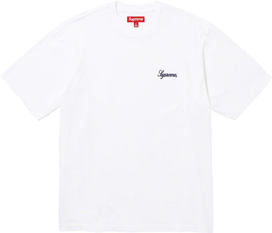 Supreme washed script ss top White