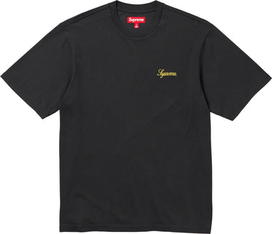 Supreme washed script ss top Black