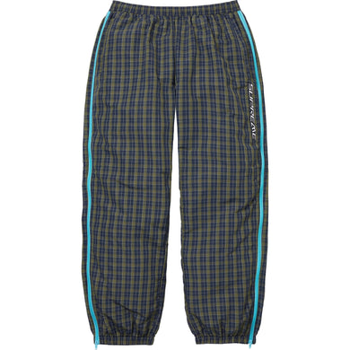Supreme Plaid Warm Up Pant Navy