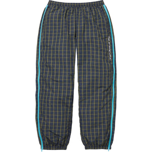 Supreme Plaid Warm Up Pant Navy