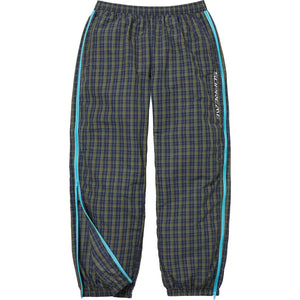 Supreme Plaid Warm Up Pant Navy