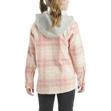 Carhartt Kids Long Sleeve Flannel Button Front Hooded Shirt Pink
