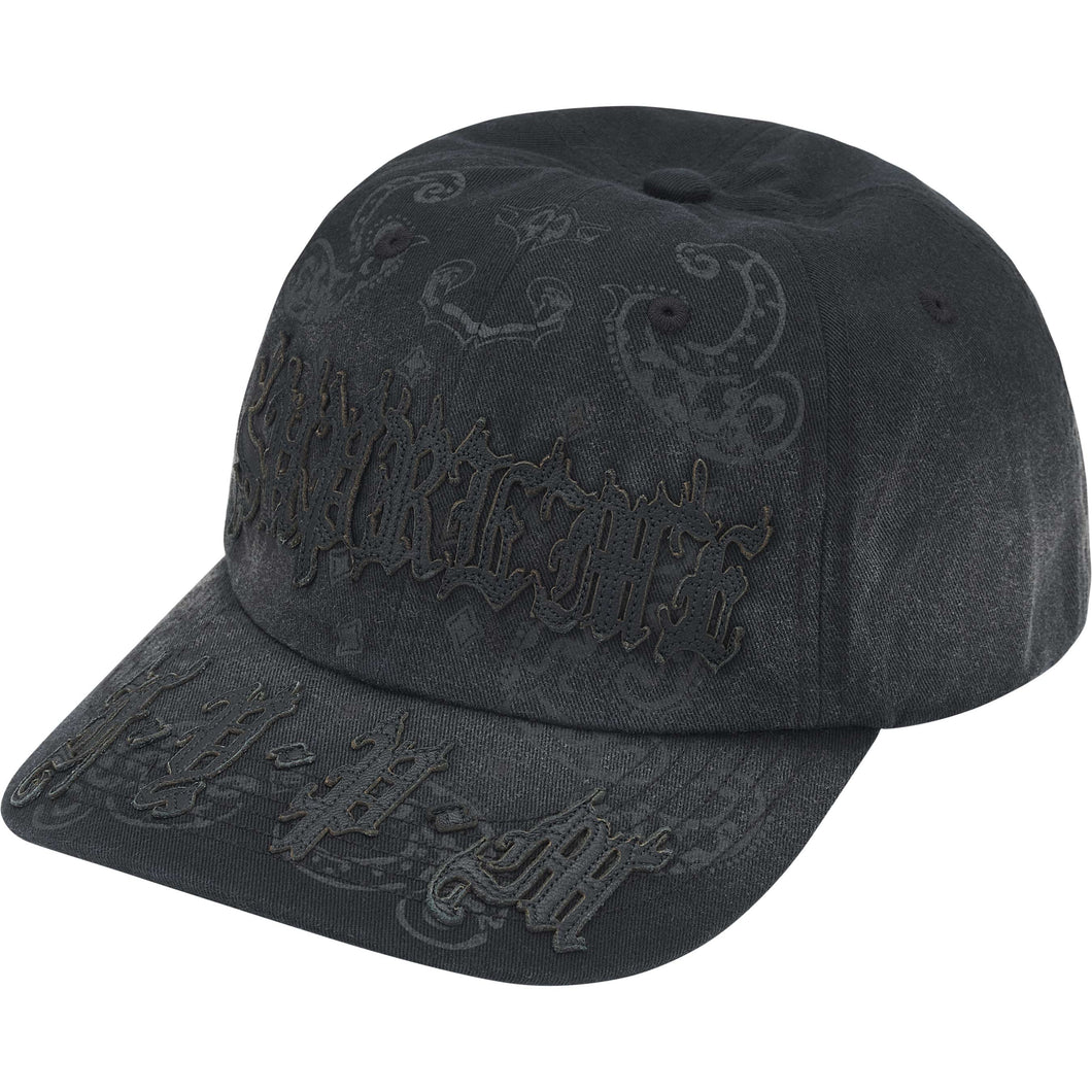 Supreme Leather Applique 6 Panel Black