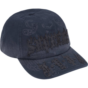 Supreme Leather Applique 6 Panel Navy