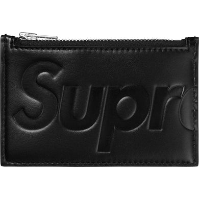 Supreme Leather Zip Card Holder Black