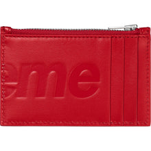 Supreme Leather Zip Card Holder Red
