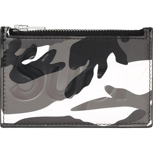 Supreme Leather Zip Card Holder Snow Camo
