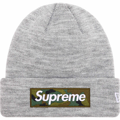 Supreme New Era® Box Logo Beanie Heather Grey