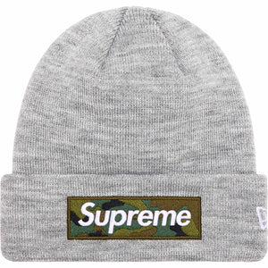 Supreme New Era® Box Logo Beanie Heather Grey