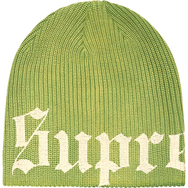 帽子 Supreme Old English Printed Beanie Green old-english-printed-beanie-