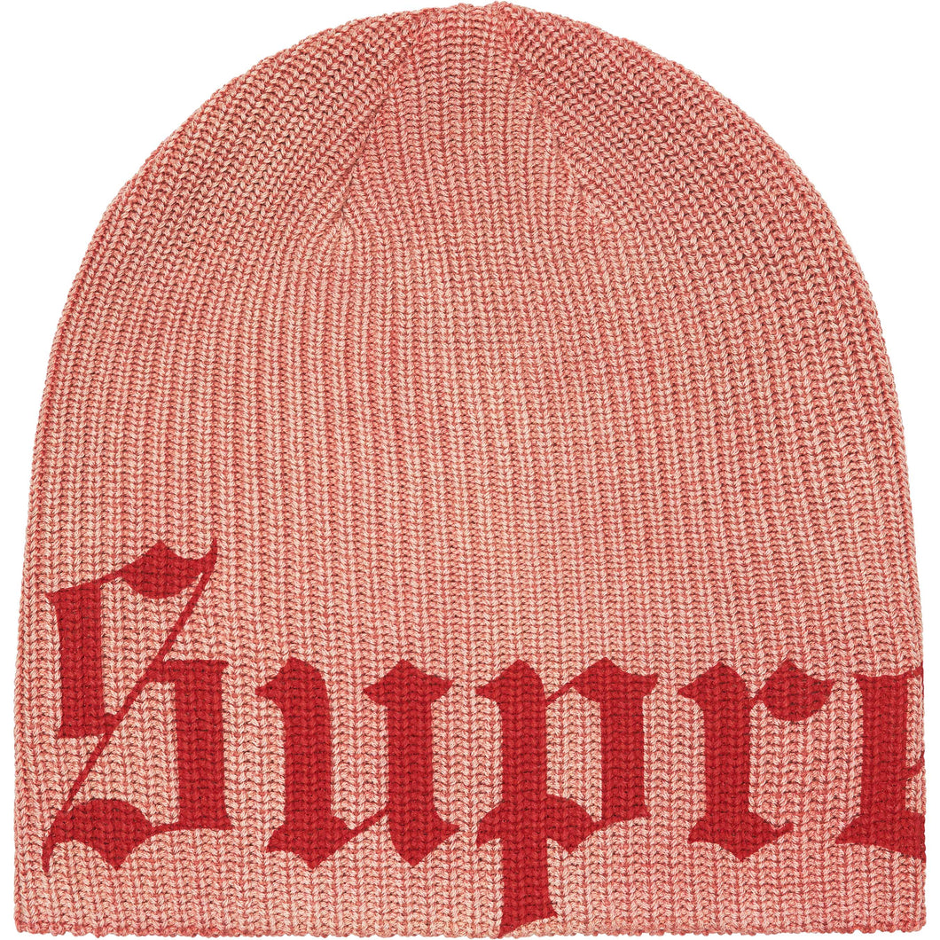 Supreme Old English Printed Beanie Pale Red
