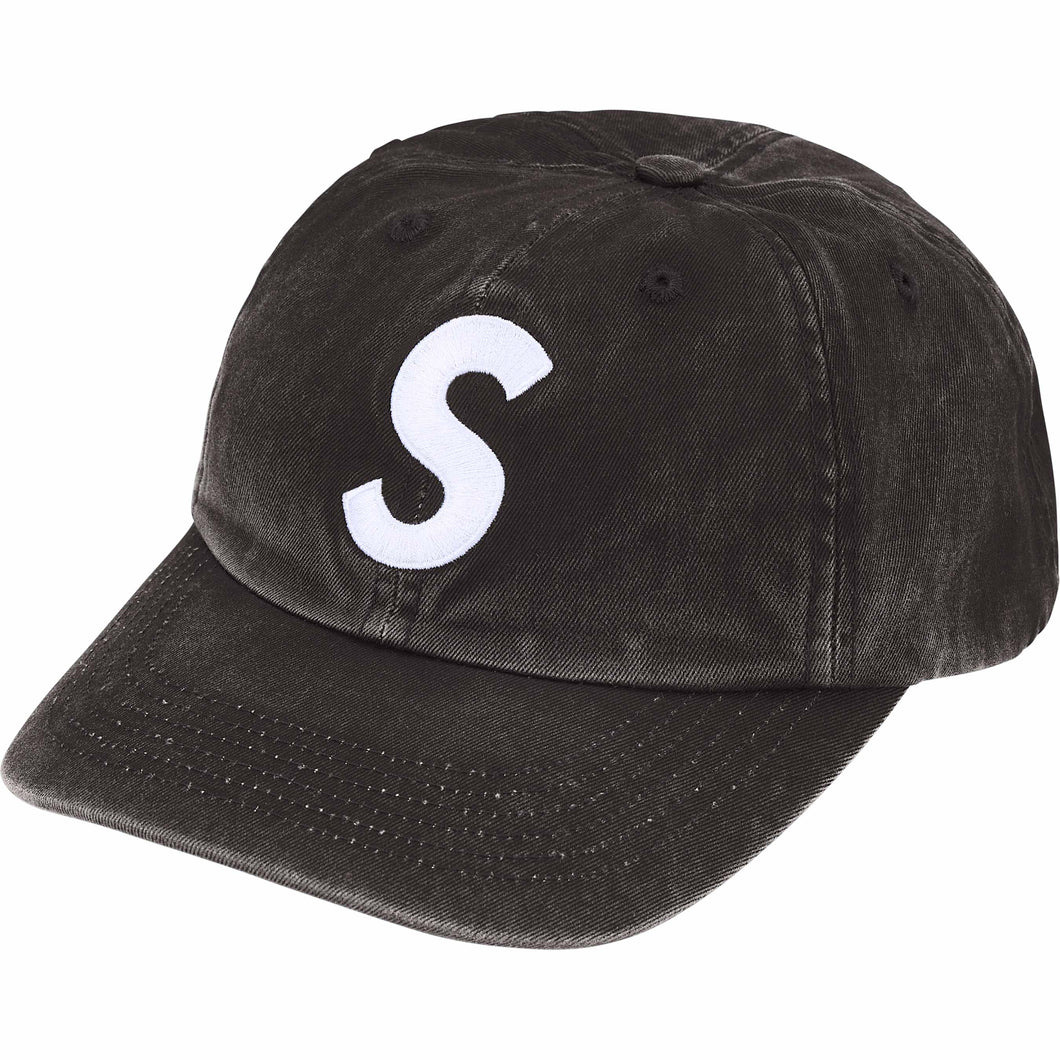 Supreme Pigment Coated S Logo 6 Panel Black