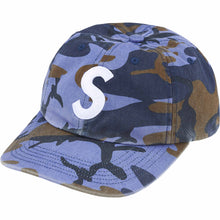 Supreme Pigment Coated S Logo 6 Panel Blue Camo