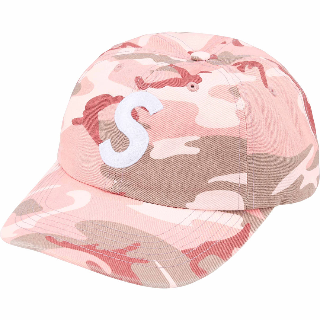 Supreme Pigment Coated S Logo 6 Panel Pink Camo