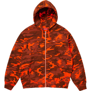 Supreme SS25 Small Box Zip Up Hooded Sweatshirt Bright Orange Camo