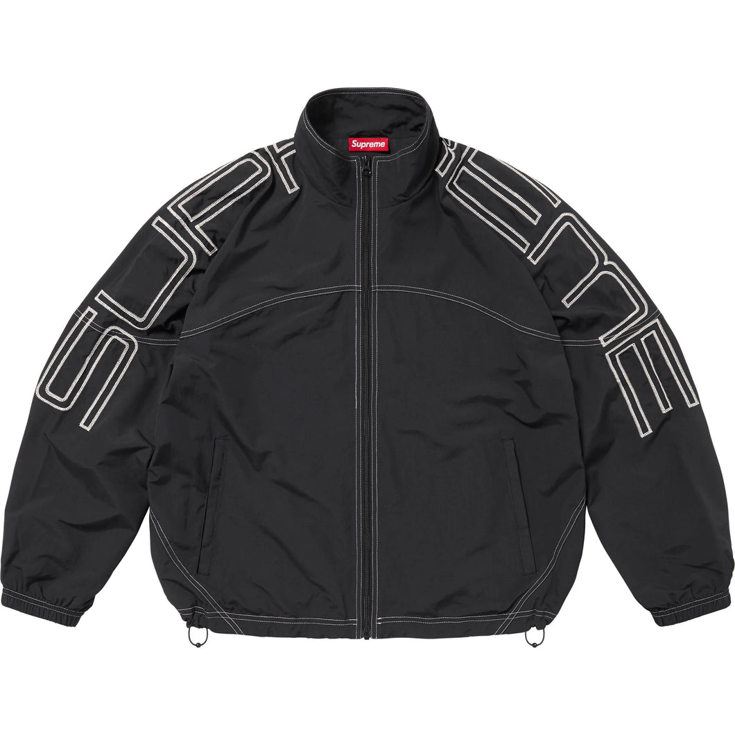 Supreme Spellout Embroidered Track Jacket Black