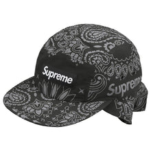 Supreme Reflective Bandana Sunshield Camp Cap Black