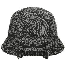 Supreme Reflective Bandana Sunshield Camp Cap Black