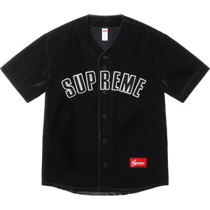 Supreme Velvet Baseball Jersey Black