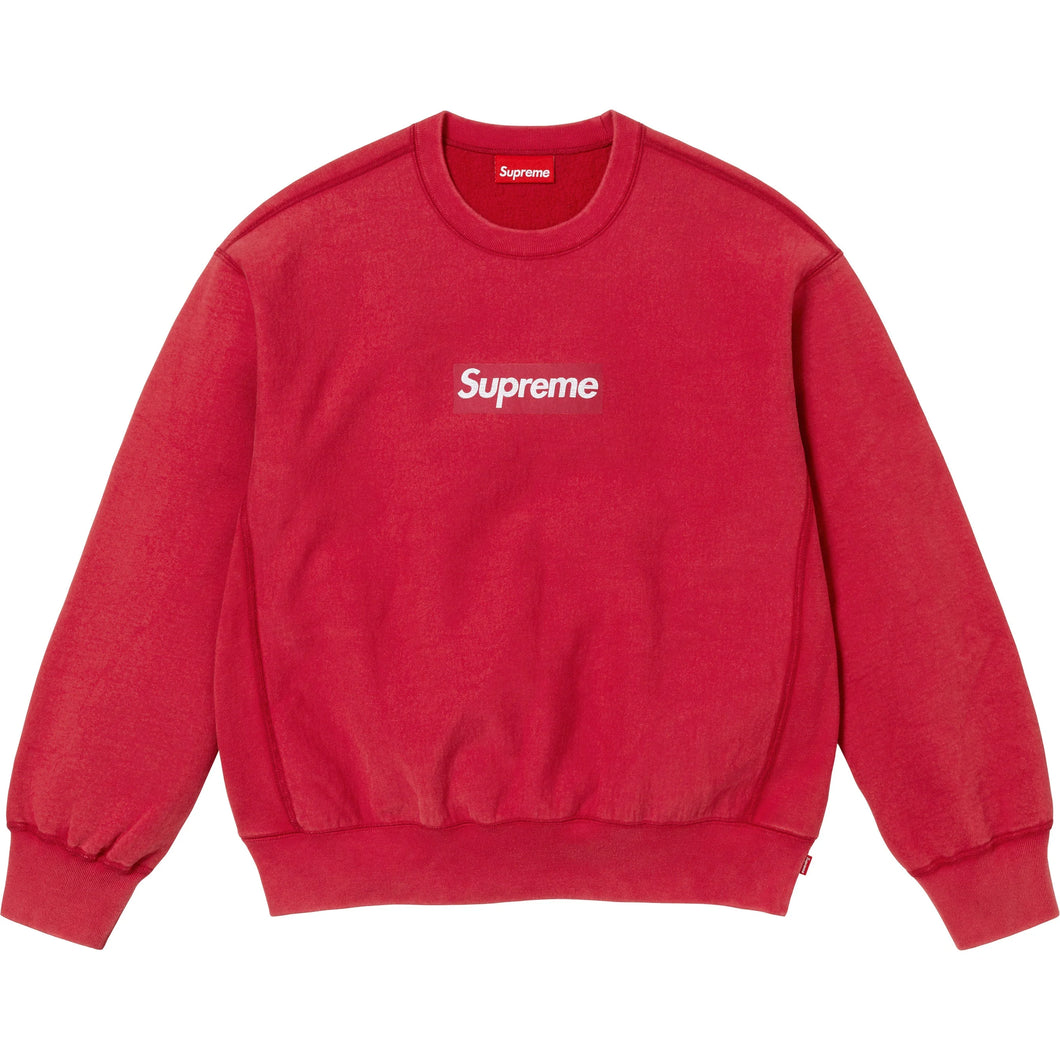 Supreme SS25 Washed Box Logo Crewneck Red