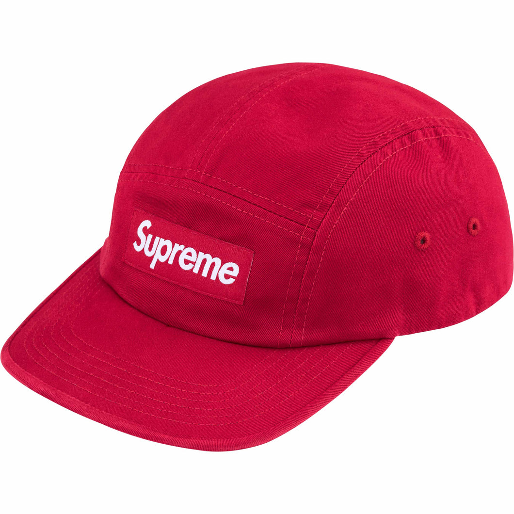 Supreme SS25 Washed Chino Twill Camp Cap Red