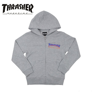 Thrasher Japan Kids BBQ Zip Up Hood Grey