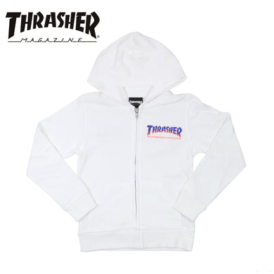 Thrasher Japan Kids BBQ Zip Up Hood White