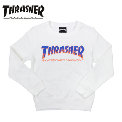 Thrasher Kids Japan Flame Crewneck White