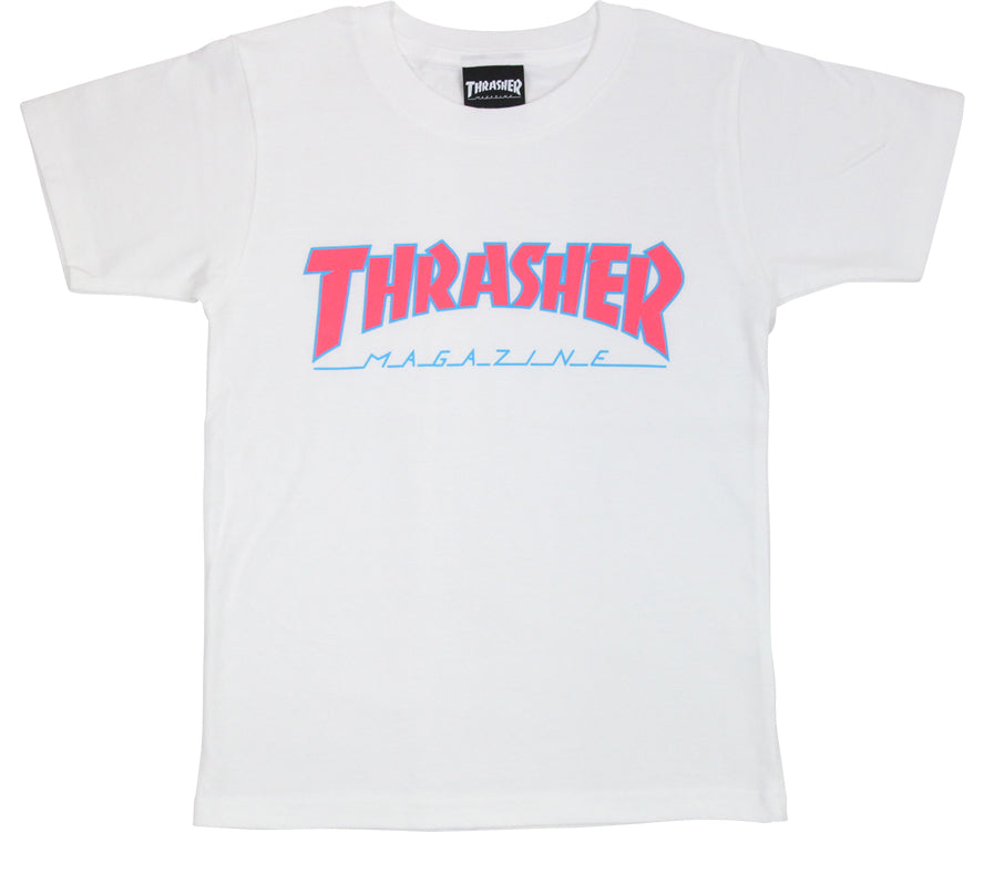 Thrasher Kids Mag Logo S/S Tee White