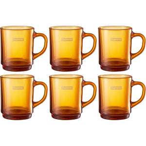 Supreme/Duralex Glass Mugs (Set of 6) Amber